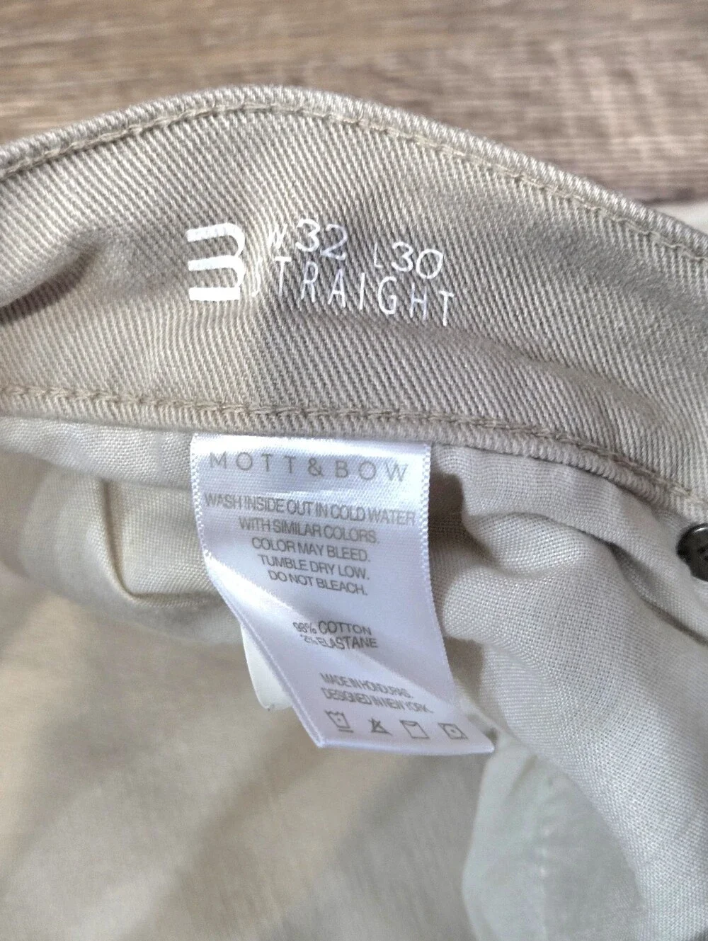 Mott & Bow Men's Pre-owned Straight Jeans Size 32 x 30 Beige.